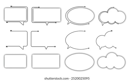 speech bubbles with placeholder text, ideal for design projects and presentations. variety of shapes and colors adds playful touch to any layout.
