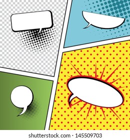 Speech Bubbles in Pop-Art Style