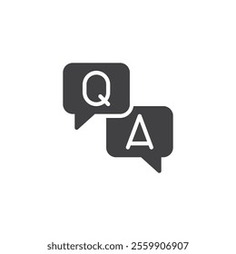 Speech bubbles, "Q" and "A" vector icon. filled flat sign for mobile concept and web design. Q A Speech Bubbles glyph icon. FAQ symbol, logo illustration. Vector graphics