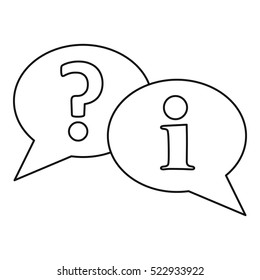 Speech Bubbles With Question And Exclamation Mark Icon. Outline Illustration Of Speech Bubbles With Question And Exclamation Mark Vector Icon For Web