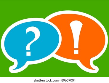 speech bubbles with question and exclamation mark