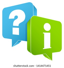 Speech Bubbles Question Information Blue And Green