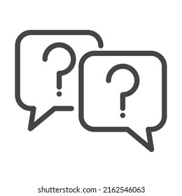 speech bubbles with question marks