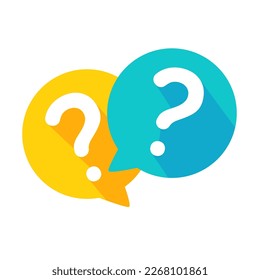 speech bubbles with question marks doubt concept problem solving