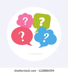 Speech bubbles with question marks icon