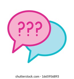 speech bubbles with question symbol line and fill style icon vector illustration design