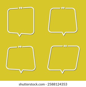 Speech bubbles with quotation marks in various shapes.