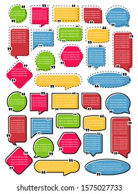 Speech bubbles with quote marks. Vector illustration