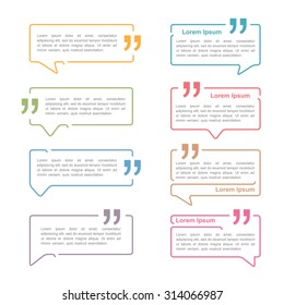 Speech Bubbles With Quote Marks, Vector Eps10 Illustration