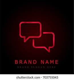Speech bubbles red chromium metallic logo