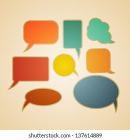 Speech bubbles in retro style vector illustration
