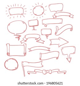 Speech bubbles ribbons and some other useful things. Vector eps10