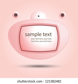 Speech bubbles robots television for text in bright colors. A vector illustration.