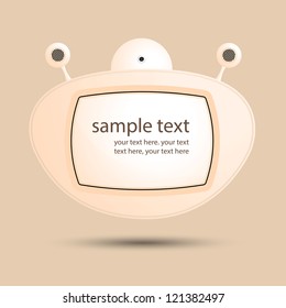 Speech bubbles robots television for text in bright colors. A vector illustration.