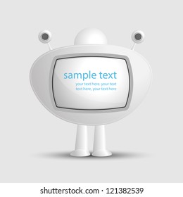 Speech bubbles robots television for text in bright colors. A vector illustration.