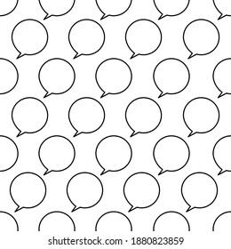 Speech bubbles seamless pattern on white background.