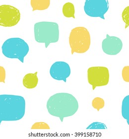 Speech bubbles seamless pattern. Vector hand drawn illustration