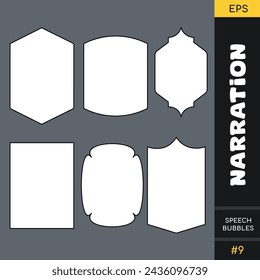 Speech bubbles set 09 narration word balloons text talk chat collection dialogue pack comic vector