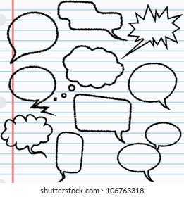 Speech bubbles - A set of 10 speech bubbles with a scribble effect.