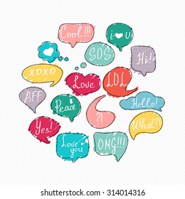 Speech bubbles set