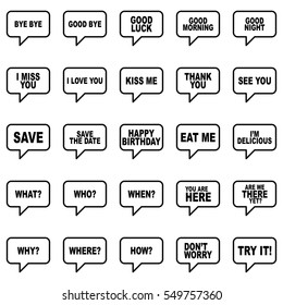 Speech bubbles set.