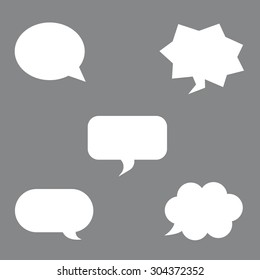 Speech Bubbles. Set of abstract cloud icons. Vector illustration.