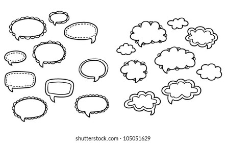 speech bubbles set in black outlines