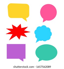 speech bubbles set. blank dialogue boxes for add speech or talking isolated on white background. vector illustration 