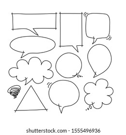 Speech bubbles, Set of speech bubbles, Blank empty white speech bubbles