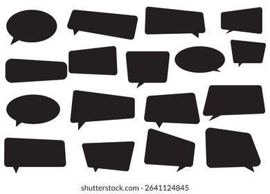 Speech Bubbles set.  speech bubble comic signs. Blank speech bubbles, chatting box, message box for poster, t shirt, comics, banner. Vector illustration, vintage design eps 10