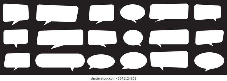 Speech Bubbles set.  speech bubble comic signs. Blank speech bubbles, chatting box, message box for poster, t shirt, comics, banner. Vector illustration, vintage design eps 10
