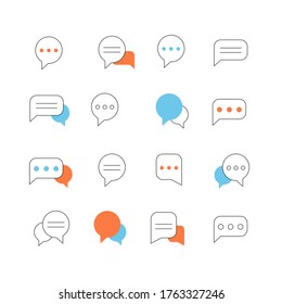 Speech bubbles set. Chat bubbles for web interface in flat style.