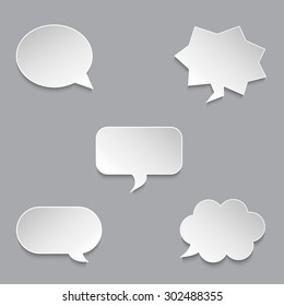 Speech Bubbles set. Collection of abstract cloud icons. Vector illustration.