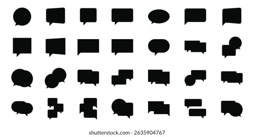 Speech Bubbles set. Collection of speech bubble silhouettes. Vector