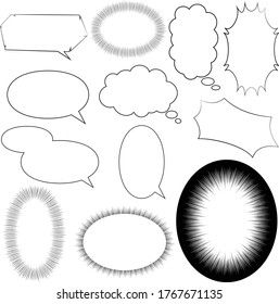 Speech bubbles set for comic.