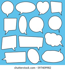 Speech bubbles set, comics style