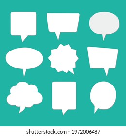 Speech Bubbles Set of Distorted Circle and Blank shapes