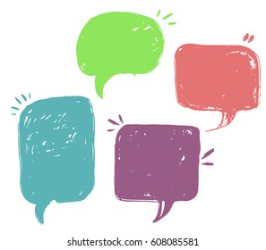 Speech bubbles. Set of speech bubbles and elements with halftone shadows. Vector illustration. Isolated on transparent background