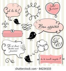 Speech bubbles set in French style