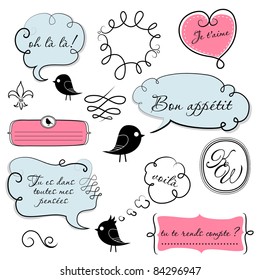 Speech bubbles set in French style