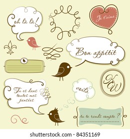 Speech bubbles set in French style