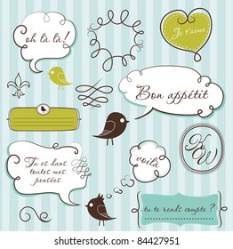 Speech bubbles set in French style