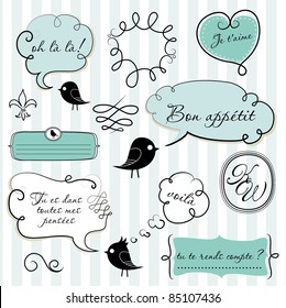 Speech bubbles set in French style