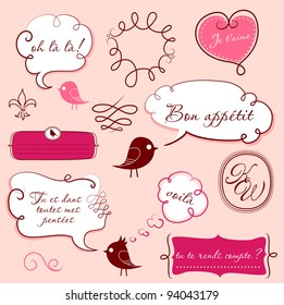 Speech bubbles set in French style
