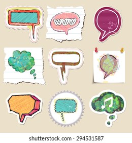 Speech bubbles set. Hand drawn and isolated. Stickers