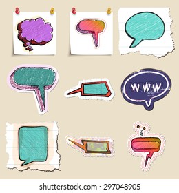 Speech bubbles set. Hand drawn and isolated. Stickers
