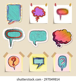 Speech bubbles set. Hand drawn and isolated. Stickers
