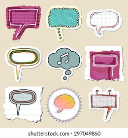 Speech bubbles set. Hand drawn and isolated. Stickers