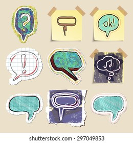 Speech bubbles set. Hand drawn and isolated. Stickers