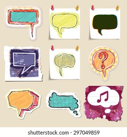 Speech bubbles set. Hand drawn and isolated. Stickers